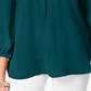 JM Collection Women's Pleated Button Down Blouse Teal Size XS