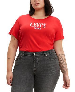 Levi's Women's Logo Tee Red Size 2X