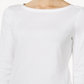 Charter Club Women's Pima Cotton Boat Neck Top White Size 2XL