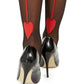 INC International Concepts Women's Heart Backseam Tights Black Size X-Small