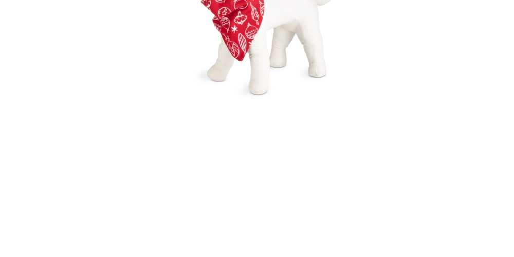 Family Pajama Matching Ornament Print Family Pajama Pet Bandana Red Size SM