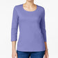 Karen Scott Women's Scoop Neck Top In Purple Size Small