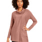 JM Collection Women's Faux Wrap Cowl Neck Sweater Pink Size X-Large