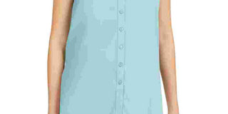 Alfani Women's Sleeveless Knit Button Front Tunic Green  Size Small