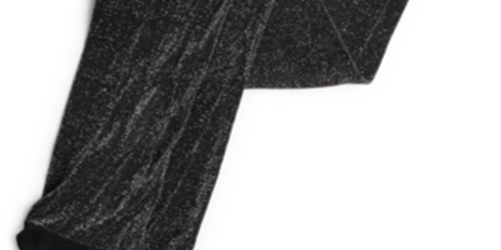 INC International Concepts Women's Lurex Shine Tights Black Size XX-Small