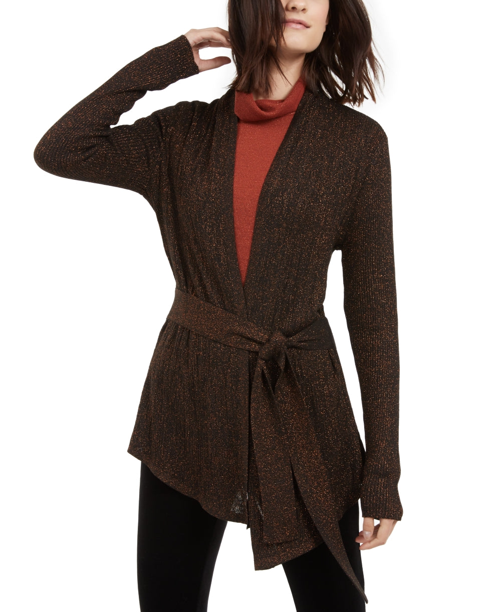 INC International Concepts Women's Metallic Cardigan Brown Size X-Large