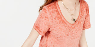 American Rag Junior's Burnout Top Orange Size X-Large