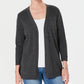 Karen Scott Women's Open Front Cardigan Charcoal Size PSM