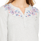 Style & Co Women's Embroidered Top Gray Size Small
