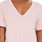 Style & Co Women's Flutter Sleeve Tie Front Top  Pink Size X-Small
