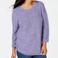 Karen Scott Women's Cotton Marled Sweater Purple Size X-Small