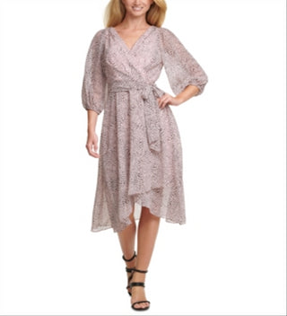 DKNY Women's Faux Wrap Dress Pink Size 12