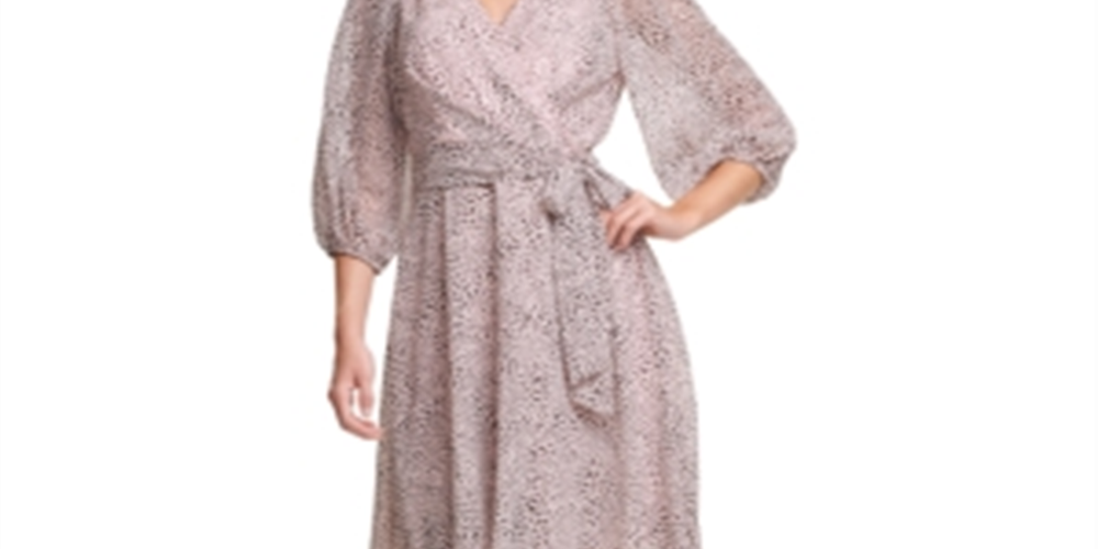 DKNY Women's Faux Wrap Dress Pink Size 12