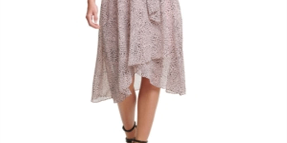 DKNY Women's Faux Wrap Dress Pink Size 12