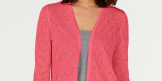 Charter Club Women's Pointelle Completer Cardigan Pink Size Small