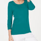 Karen Scott Women's Cotton Scoop Neck Top Blue Size Petite Medium