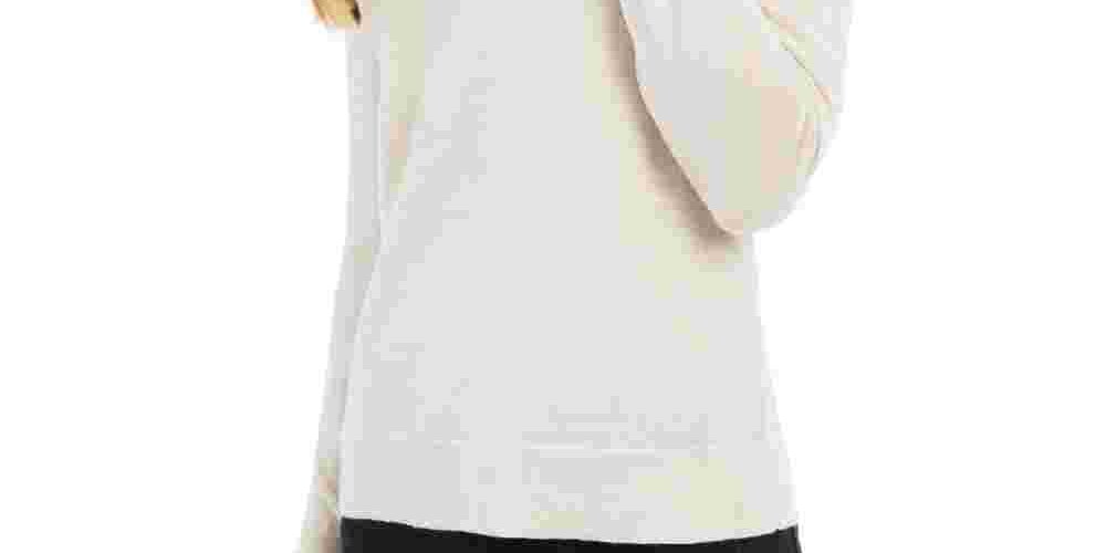 Charter Club Women's Heather Cuffed V Neck T-Shirt Top Beige Size X-Large