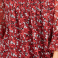 Charter Club Women's Floral Pintuck Top Red Size X-Small