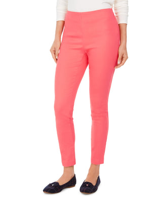 Charter Club Women's Chelsea Twill Tummy Control Cropped Pants Pink Size 4