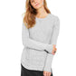 Charter Club Women's Printed Long Sleeve Crew Neck T-Shirt Top Gray Size Petite Large