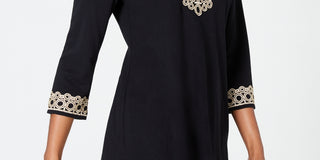 Charter Club Women's 3/4 Sleeve Textured Tunic White Size Petite L