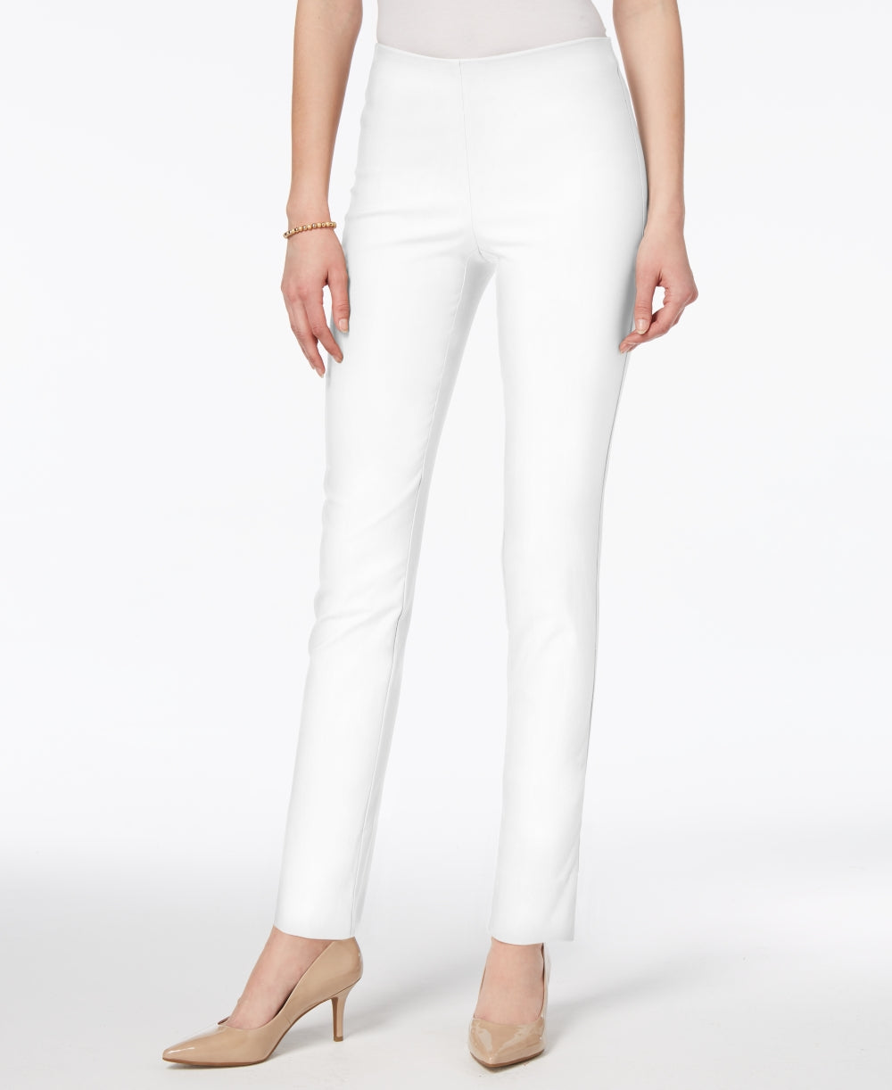 Charter Club Women's Chelsea Tummy Control Skinny Leg Ankle Pants White Size 8