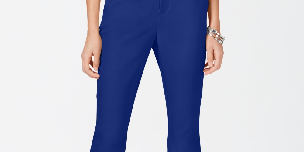 INC International Concepts Women's Cropped Straight Leg Pants Blue Size 6