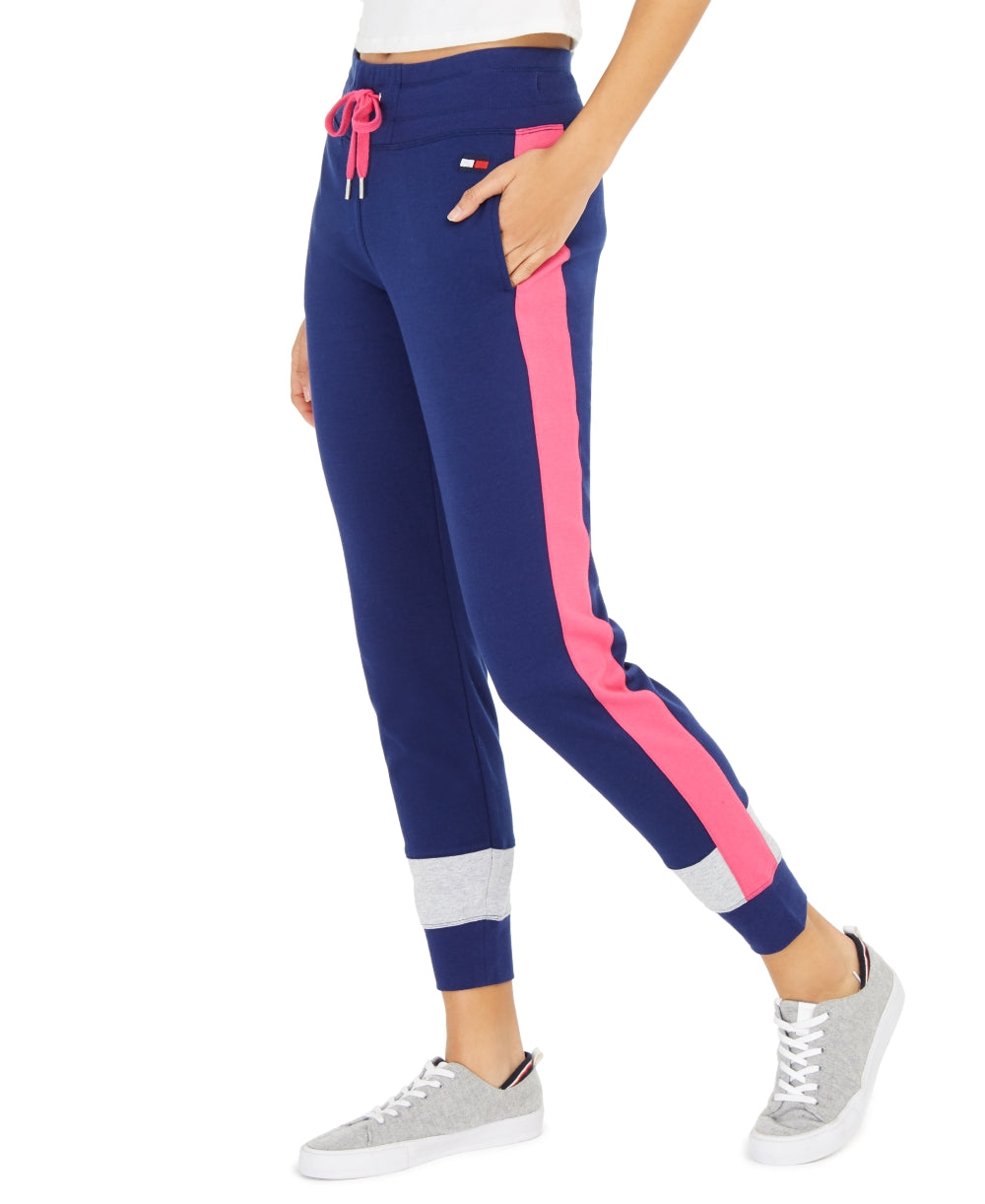 Tommy Hilfiger Women's Sport Colorblocked Jogger Pants Blue Size Small