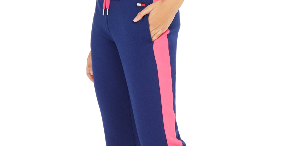 Tommy Hilfiger Women's Sport Colorblocked Jogger Pants Blue Size Small