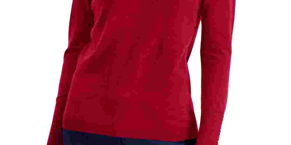 JM Collection Women's Turtleneck Sweater Red Size Large