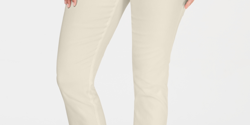 Charter Club Women's Cambridge Skinny Pull On Tummy Control Pants Tan Size 16 S