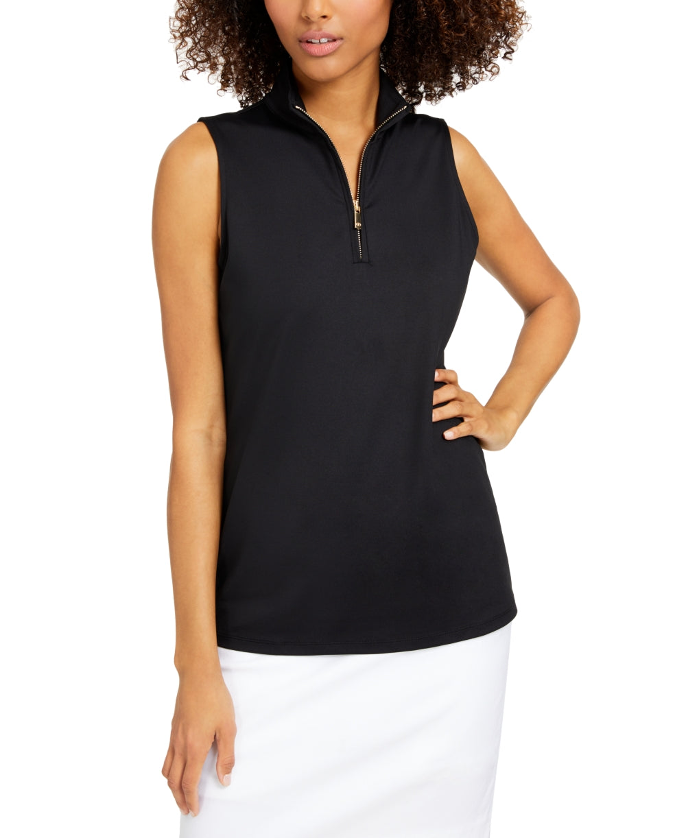Charter Club Women's Sleeveless Mock Neck Top Black Size X-Large