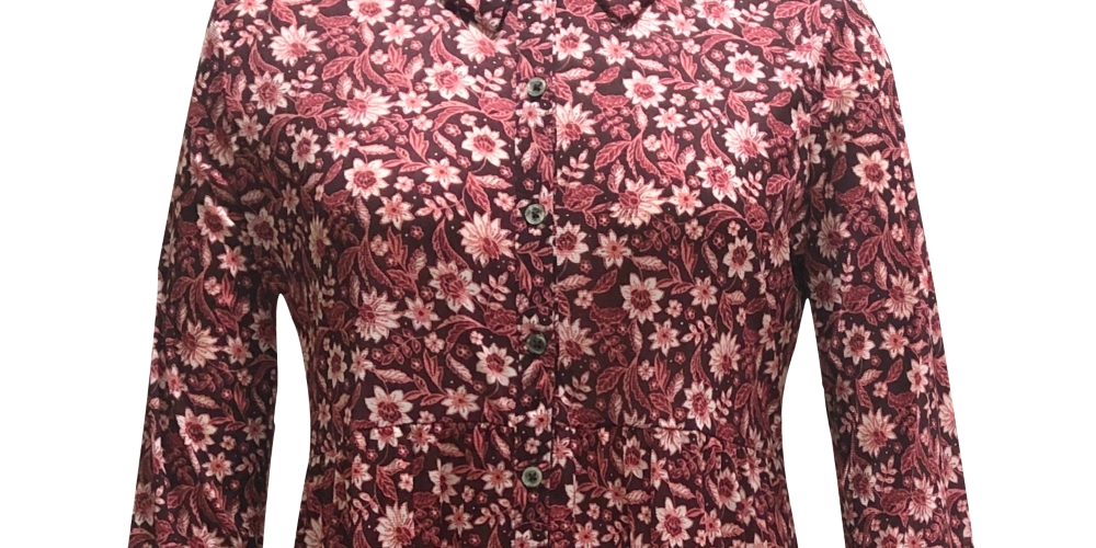 Style & Co Women's Floral Print Tunic Wine Size Medium