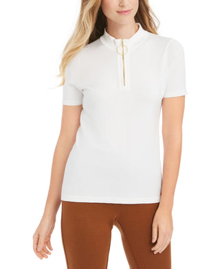 Calvin Klein Women's Mock Neck Top White Size Smal