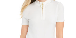 Calvin Klein Women's Mock Neck Top White Size Smal