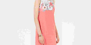 Charter Club Women's Floral Print Shift Dress Pink Size XX-Large