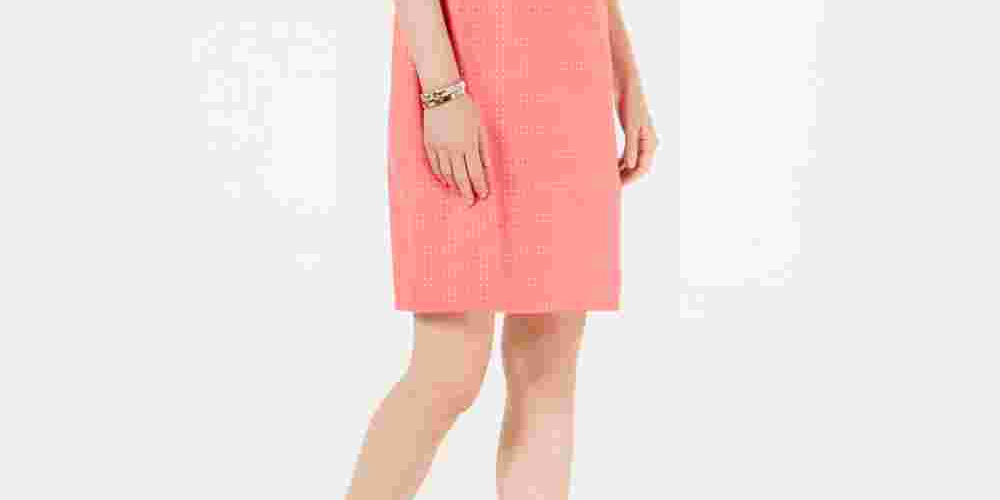 Charter Club Women's Floral Print Shift Dress Pink Size XX-Large