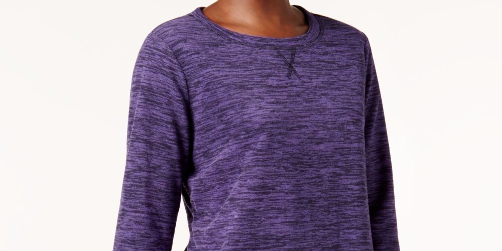 Karen Scott Women's Marled Sweatshirt Purple Size Petite XL
