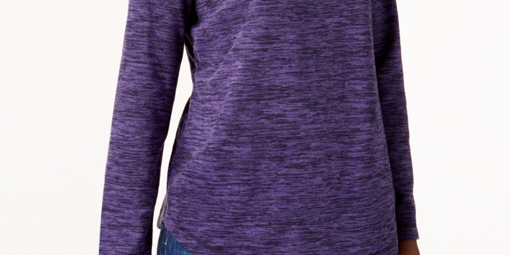 Karen Scott Women's Marled Sweatshirt Purple Size Petite XL