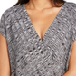 Alfani Women's Textured Surplice Sweater Gray Size Petite XL