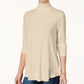 JM Collection Women's Turtleneck Top Beige Size Petite Medium