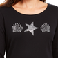 Karen Scott Women's Shell Graphic Top Black Size Petite XL