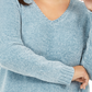 Karen Scott Women's Plus V Neck Chenille Sweater Pastel Blue Size 1X