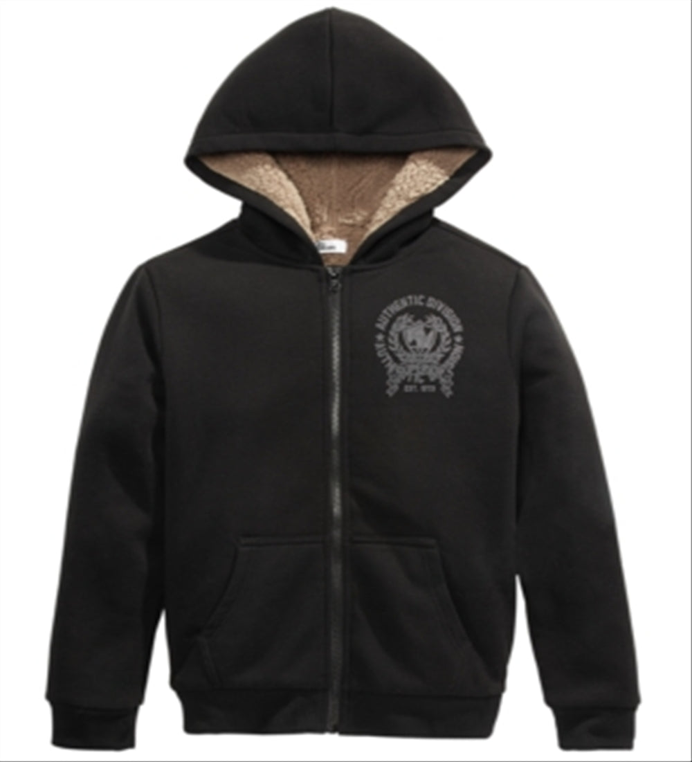 Epic Threads Big Boy's Fleece Lined Full Zip Hoodie Black Size Small