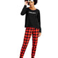 Jenni Women's Fleece Pants Pajamas & Eye Mask 3Pc Set Red Size X-Large