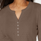 Karen Scott Women's Lace Front Henley Top Brown Size X-Small