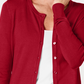 Charter Club Women's Crewneck Cardigan Red Size Petite Medium