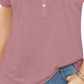Style & Co Women's Henley Short Sleeve Top Purple Size X-Small