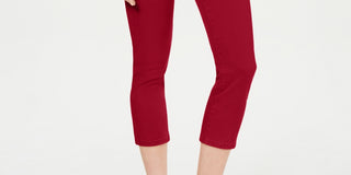 Charter Club Women's Tummy Control Bristol Capri Jeans Red Size 10