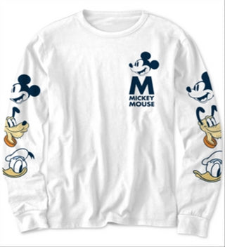 Disney Big Boy's Mickey Mouse Character Heads T-Shirt White Size Large